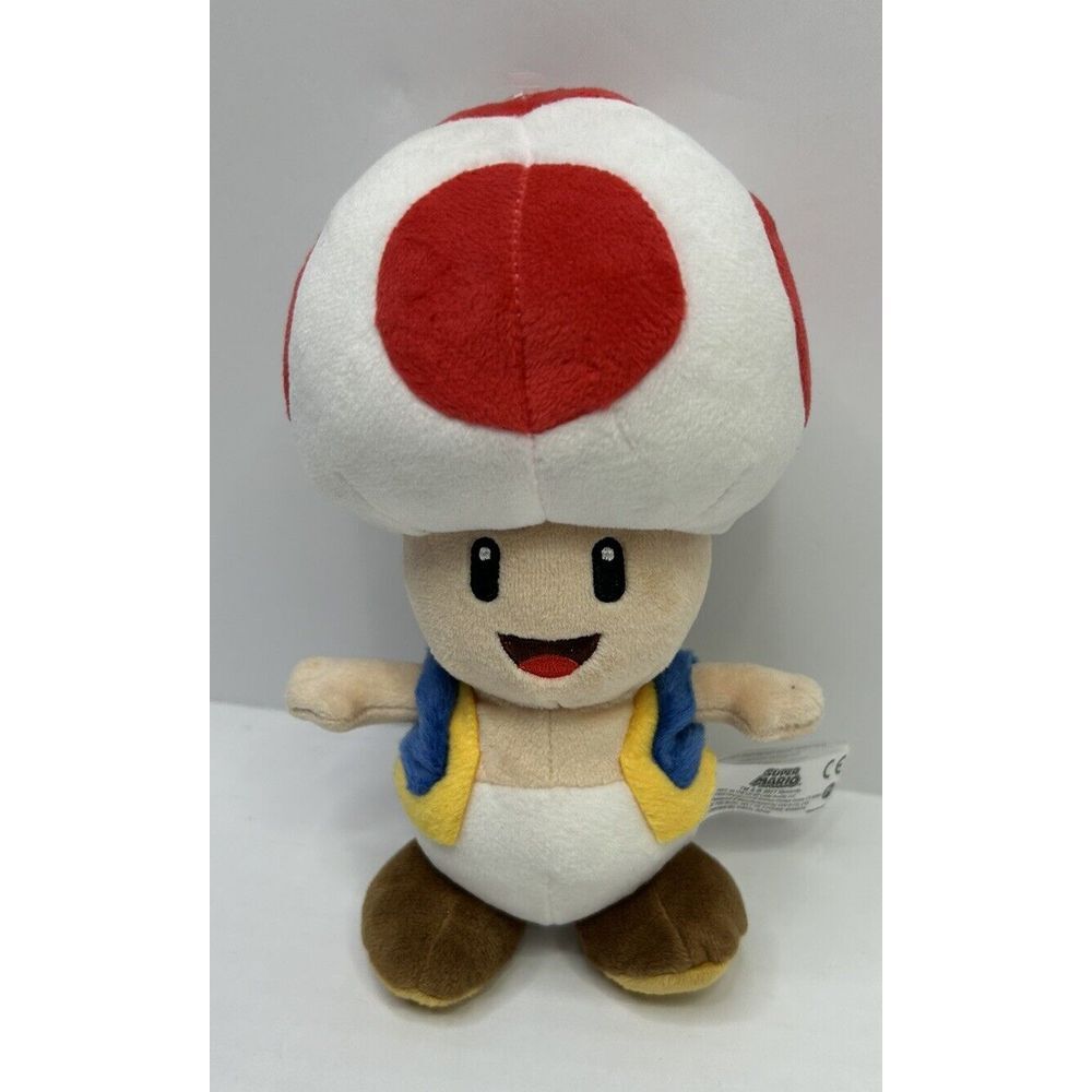 Super Mario Red TOAD Plush Stuffed Animal 2017 Nintendo Approximately 7"